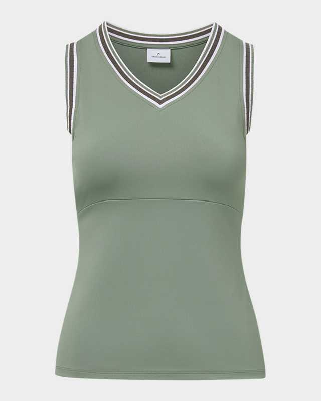 x Veronica Beard Spin Striped-Trim Tank Top